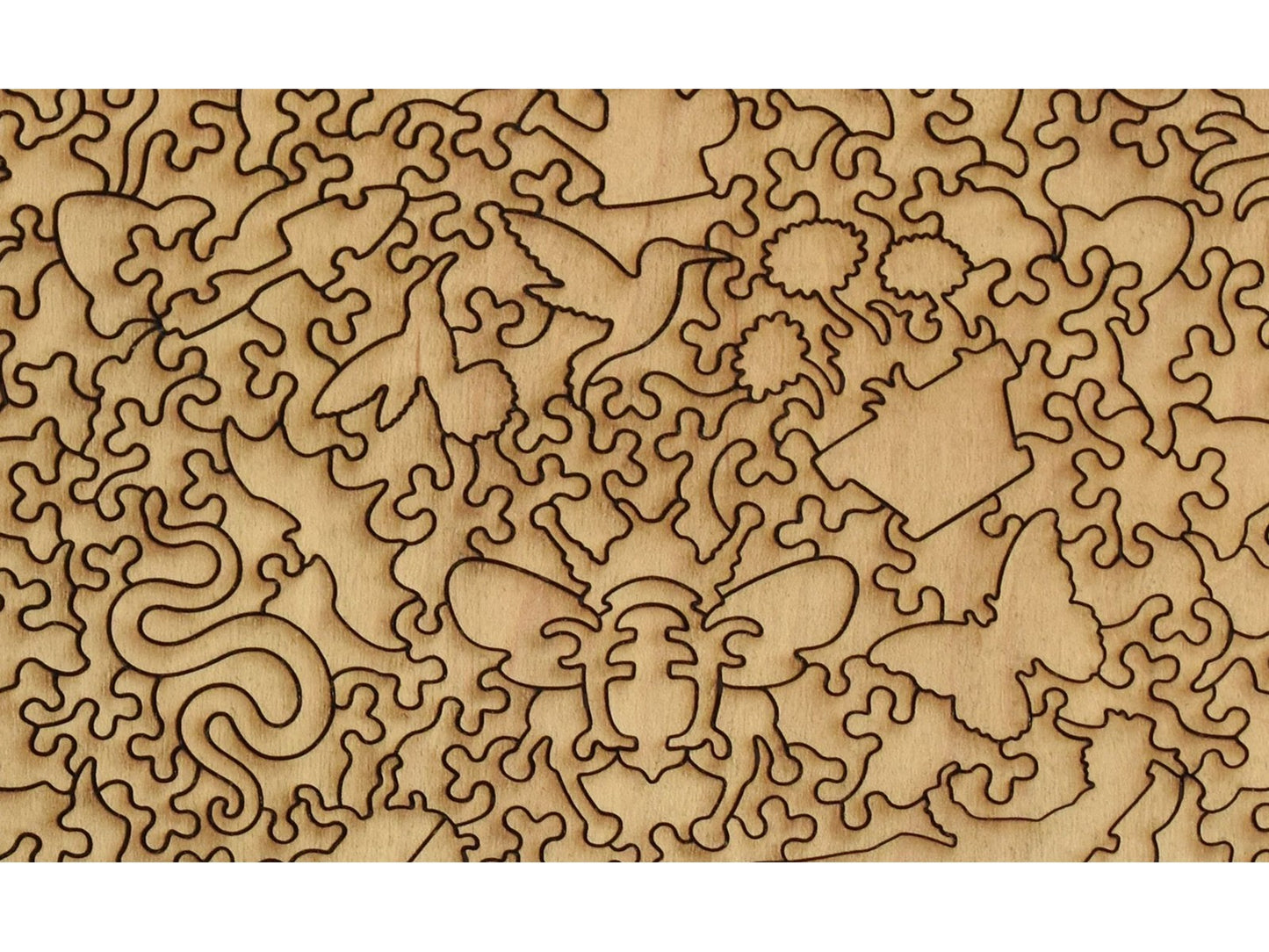 A closeup of the back of the puzzle, Sunflower.