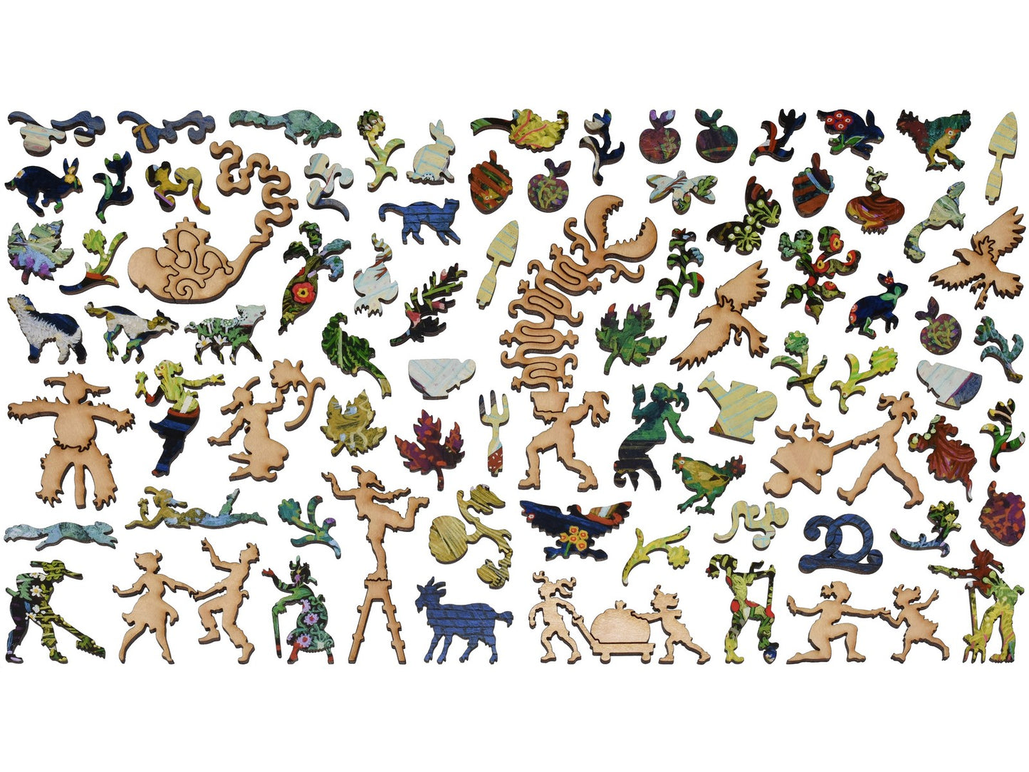 The whimsy pieces that can be found in the puzzle, Tea Break.