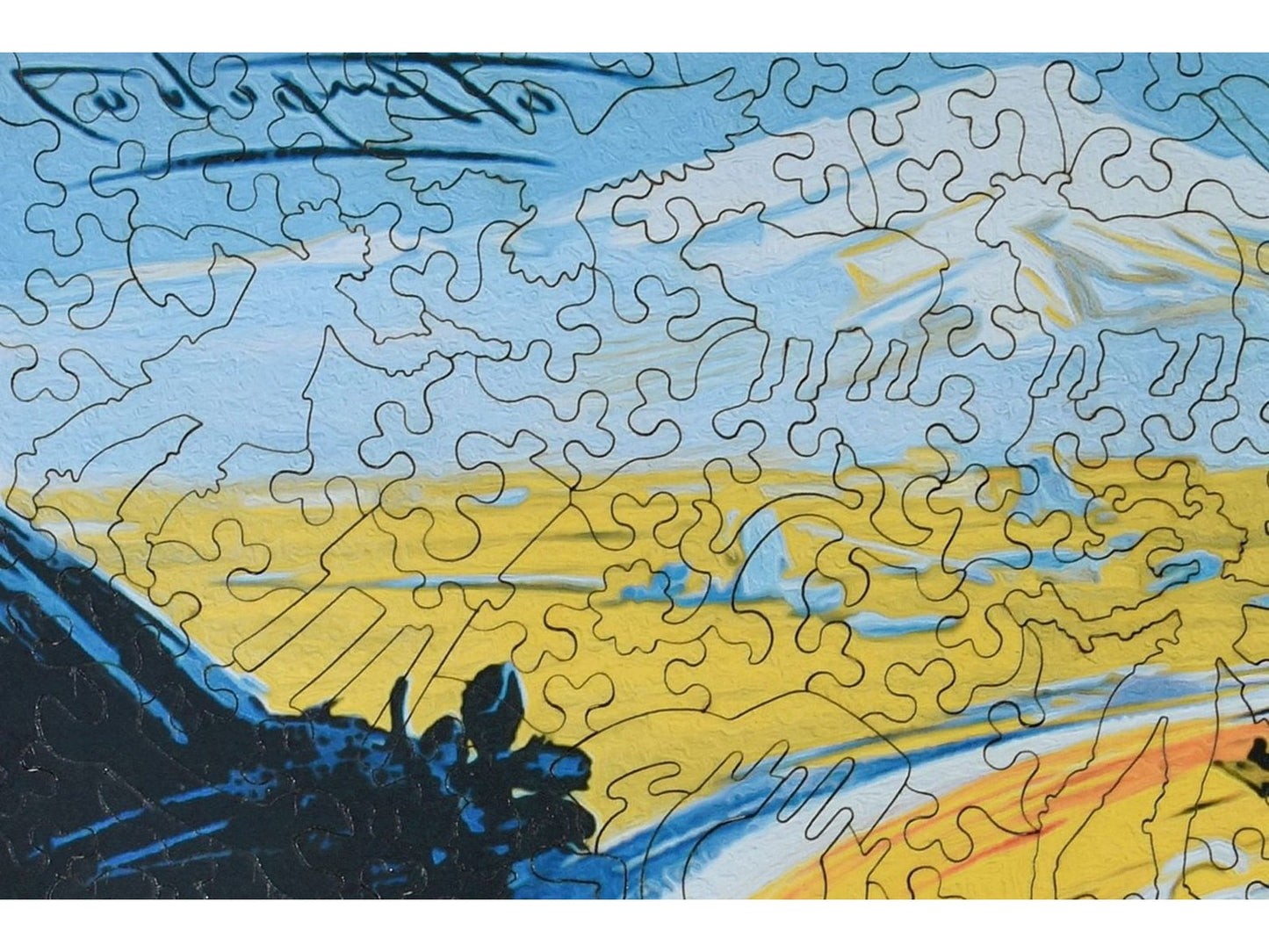 A closeup of the front of the puzzle, Terza Coppa Etna, showing the detail in the pieces.