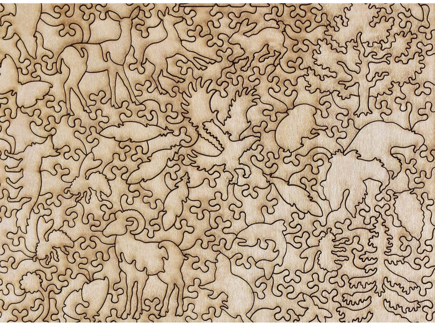 A closeup of the back of the puzzle, View of the Lower Falls, Grand Canyon of the Yellowstone, showing the detail in the pieces.