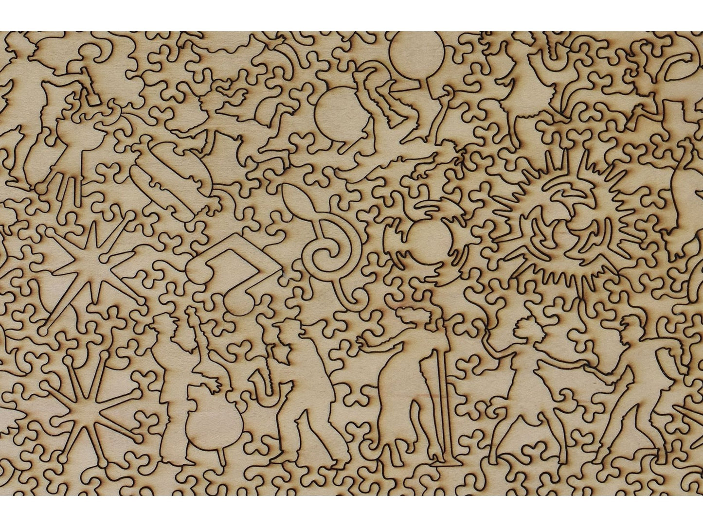 A closeup of the back of the puzzle, Vogue Americana Number, showing detail in the pieces.