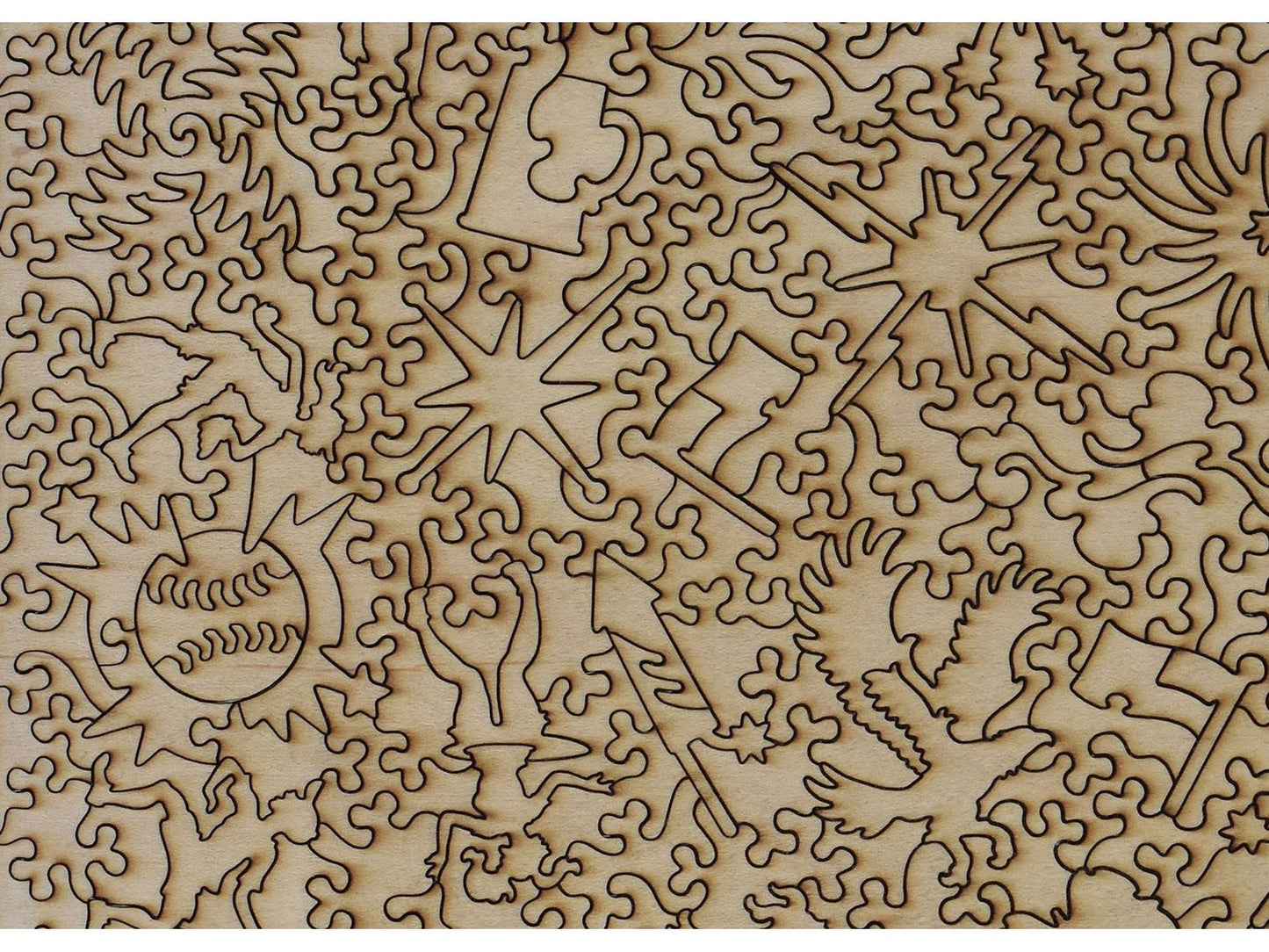 A second closeup of the back of the puzzle, Vogue Americana Number, showing detail in the pieces.