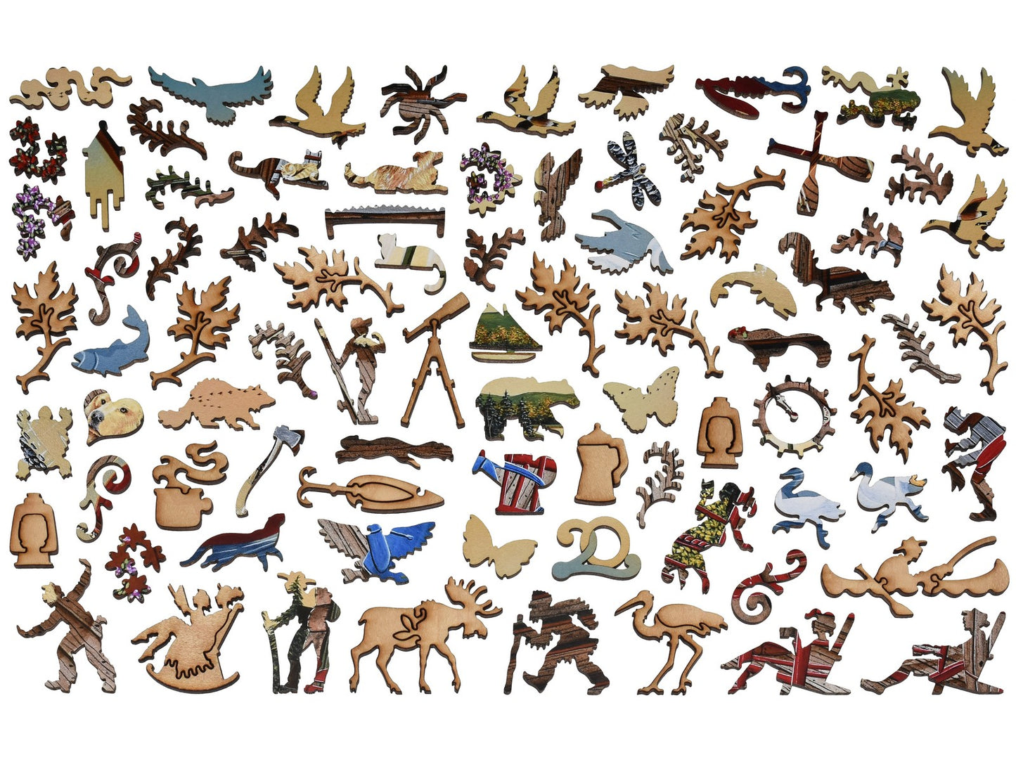 The whimsy pieces that can be found in the puzzle, Welcome to the Cabin.