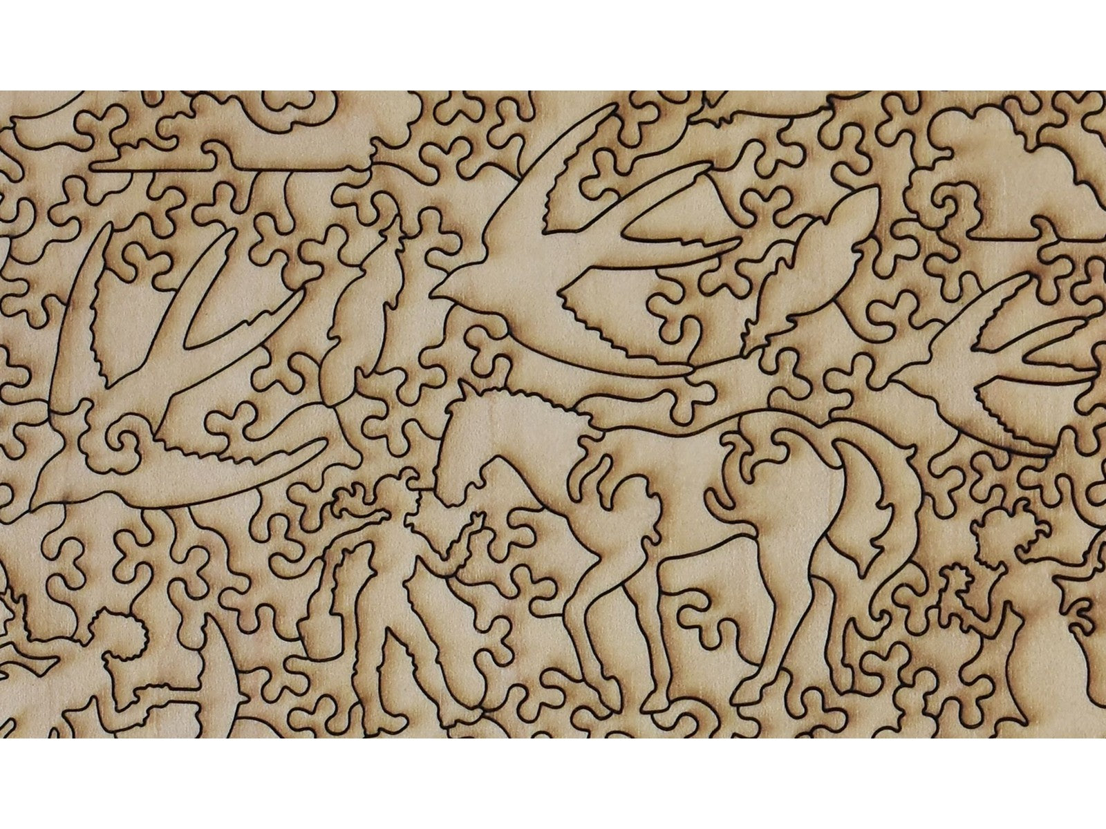 A closeup of the back of the puzzle, The Wine Tour, showing the detail in the pieces.