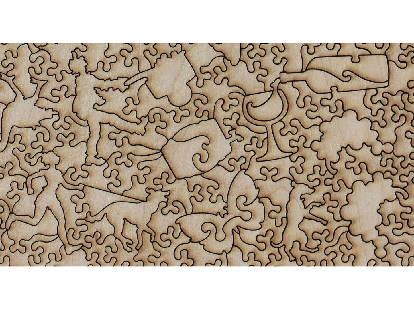 A second closeup of the back of the puzzle, The Wine Tour, showing the detail in the pieces.