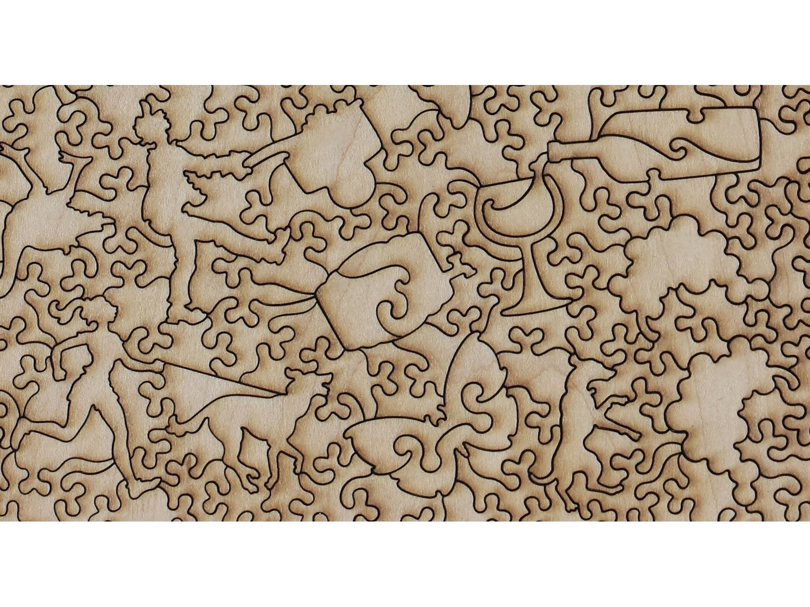 A second closeup of the back of the puzzle, The Wine Tour, showing the detail in the pieces.