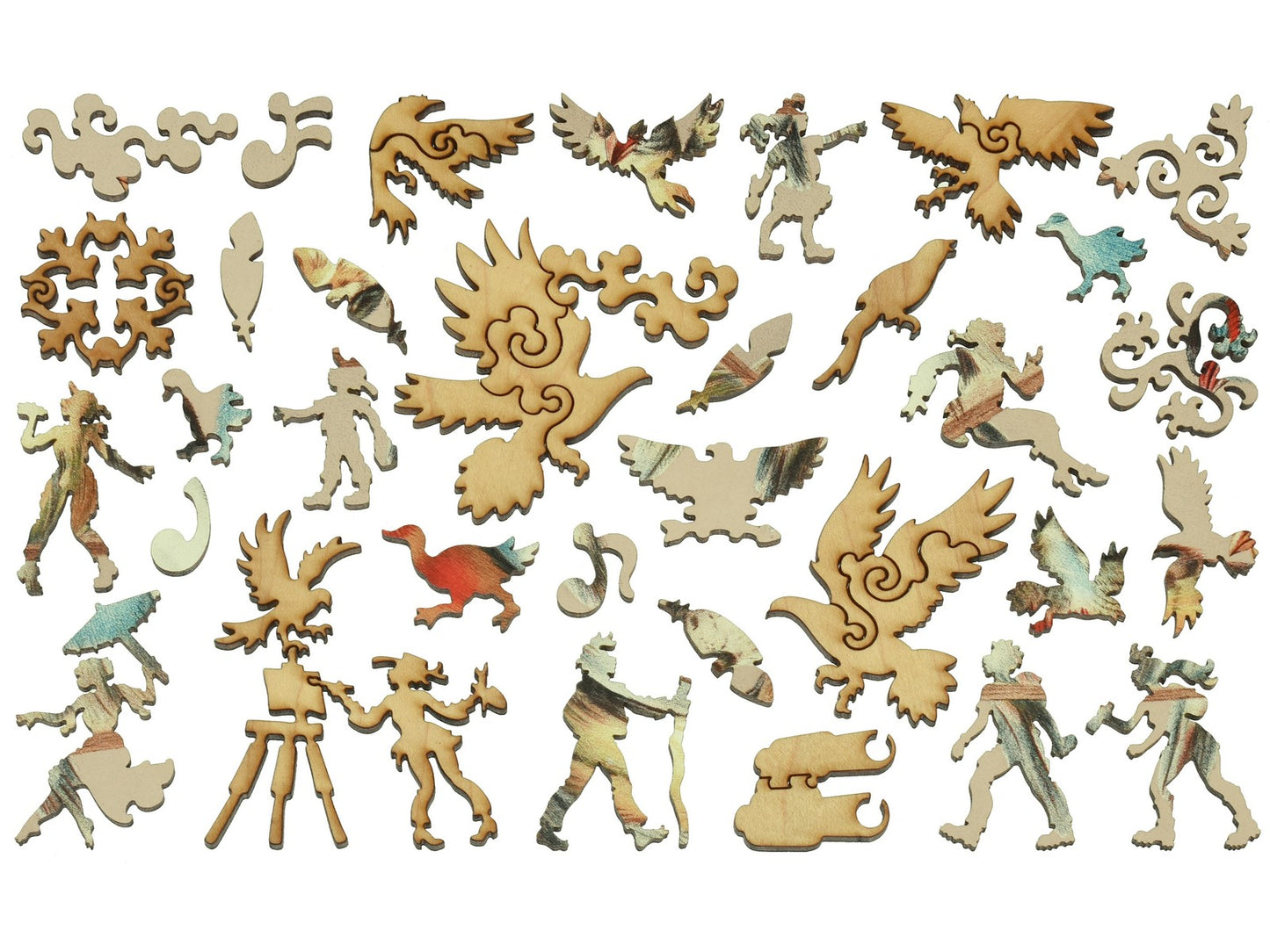 The whimsies that can be found in the puzzle, A Perch of Birds.