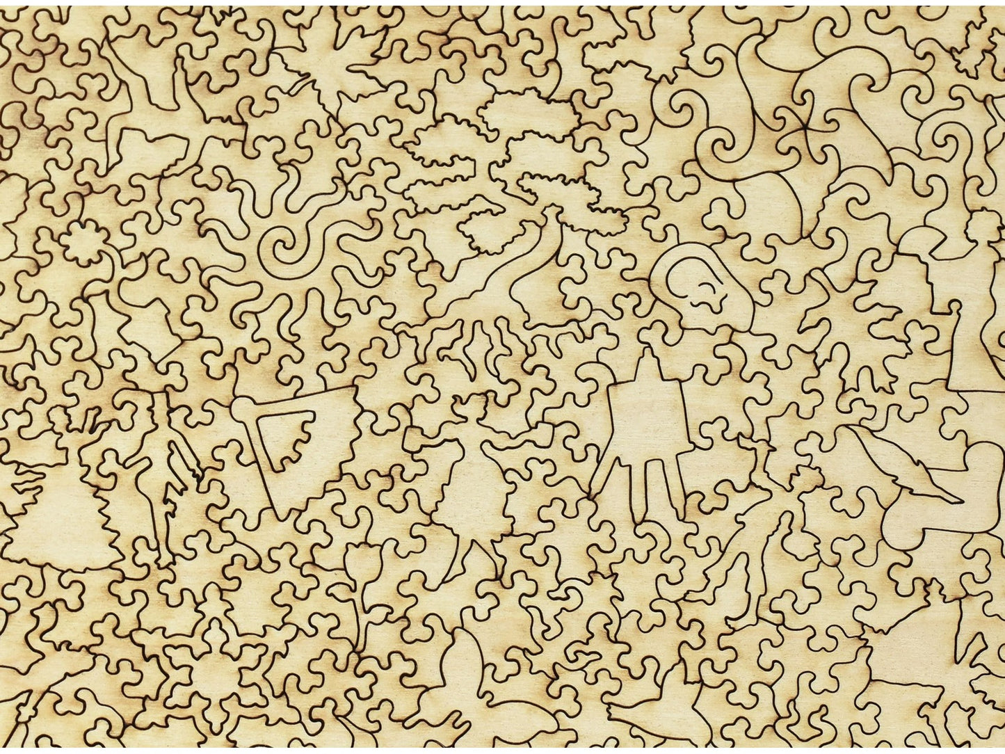 A closeup of the back of the puzzle, Almond Blossom.
