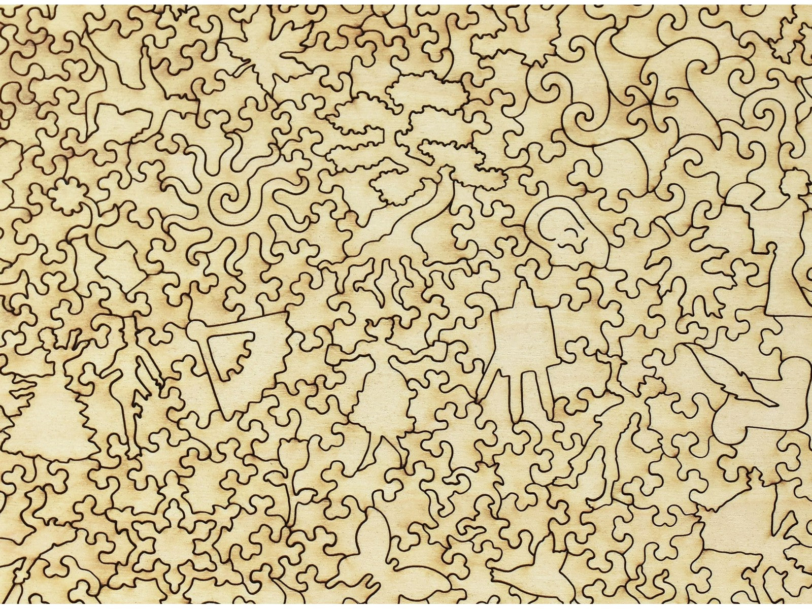 A closeup of the back of the puzzle, Almond Blossom.
