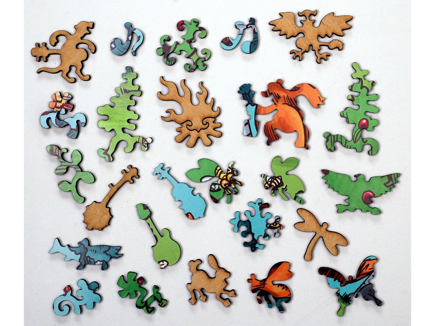 The whimsy pieces that can be found in the puzzle, Barry's Band.