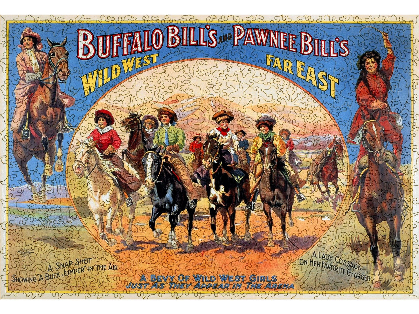 The front of the puzzle, A Bevy of Wild West Women.