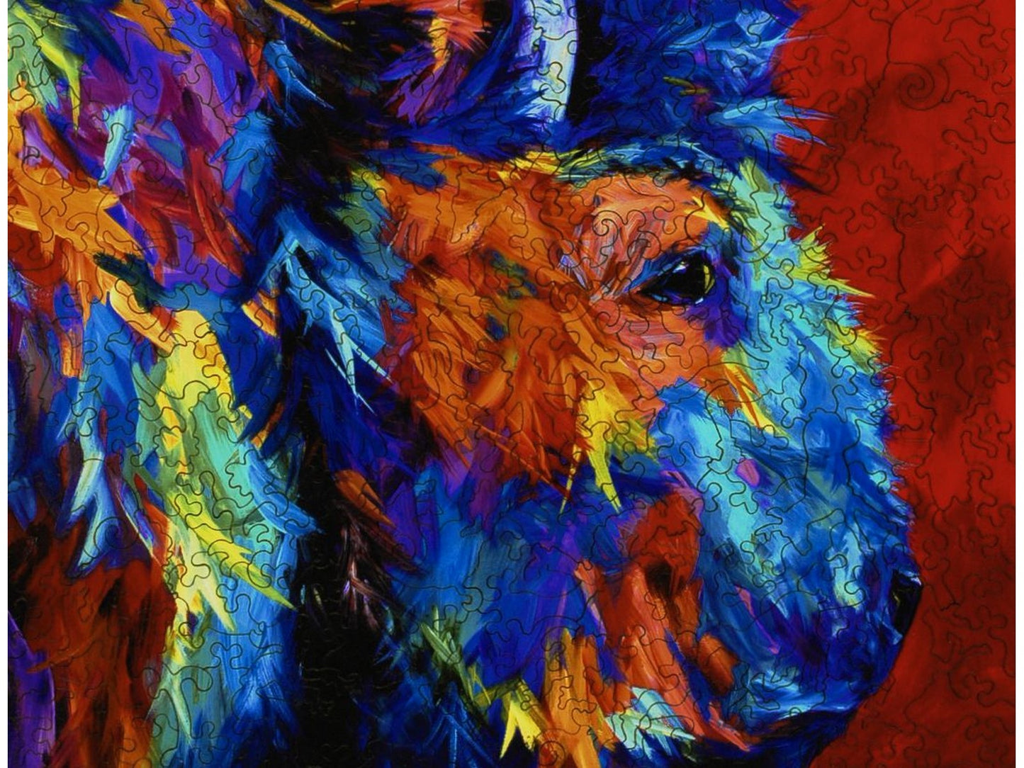 A closeup of the front of the puzzle, Buffalo Vision.