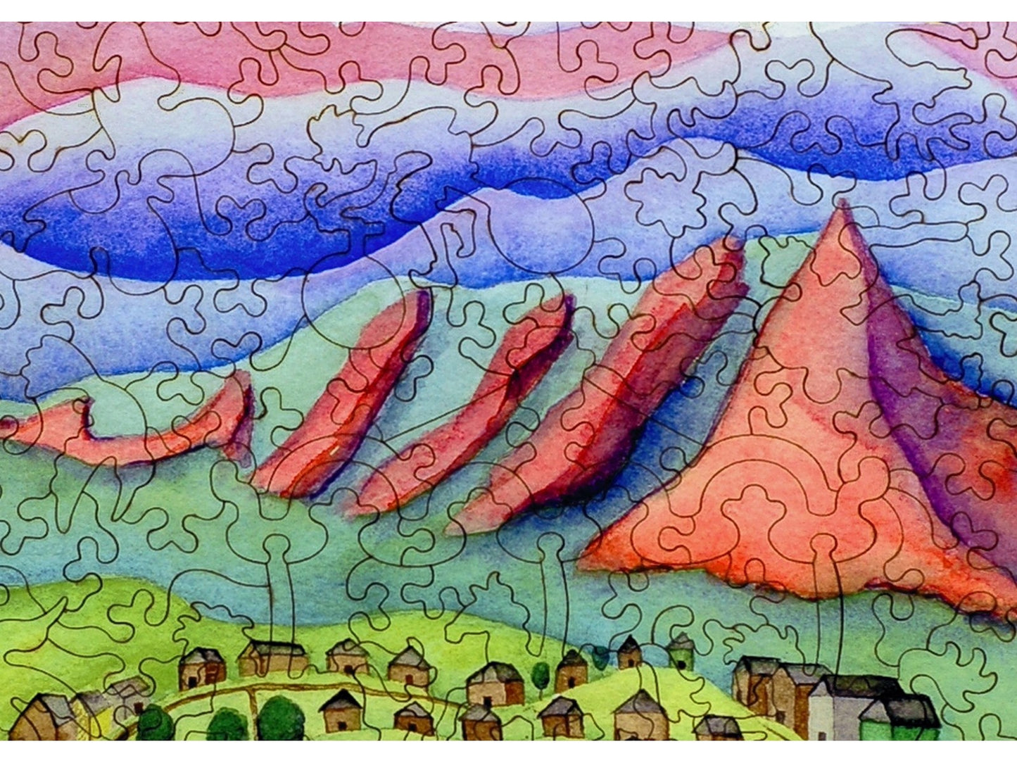 A closeup of the front of the puzzle, Chautauqua Park.