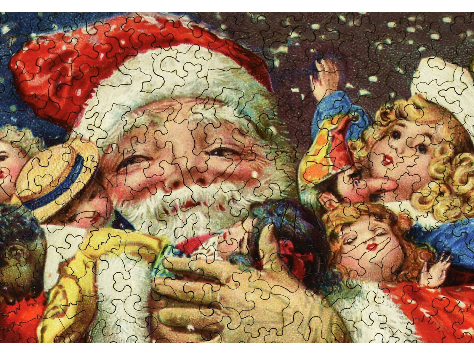 A closeup of the front of the puzzle, Christmas Wishes.