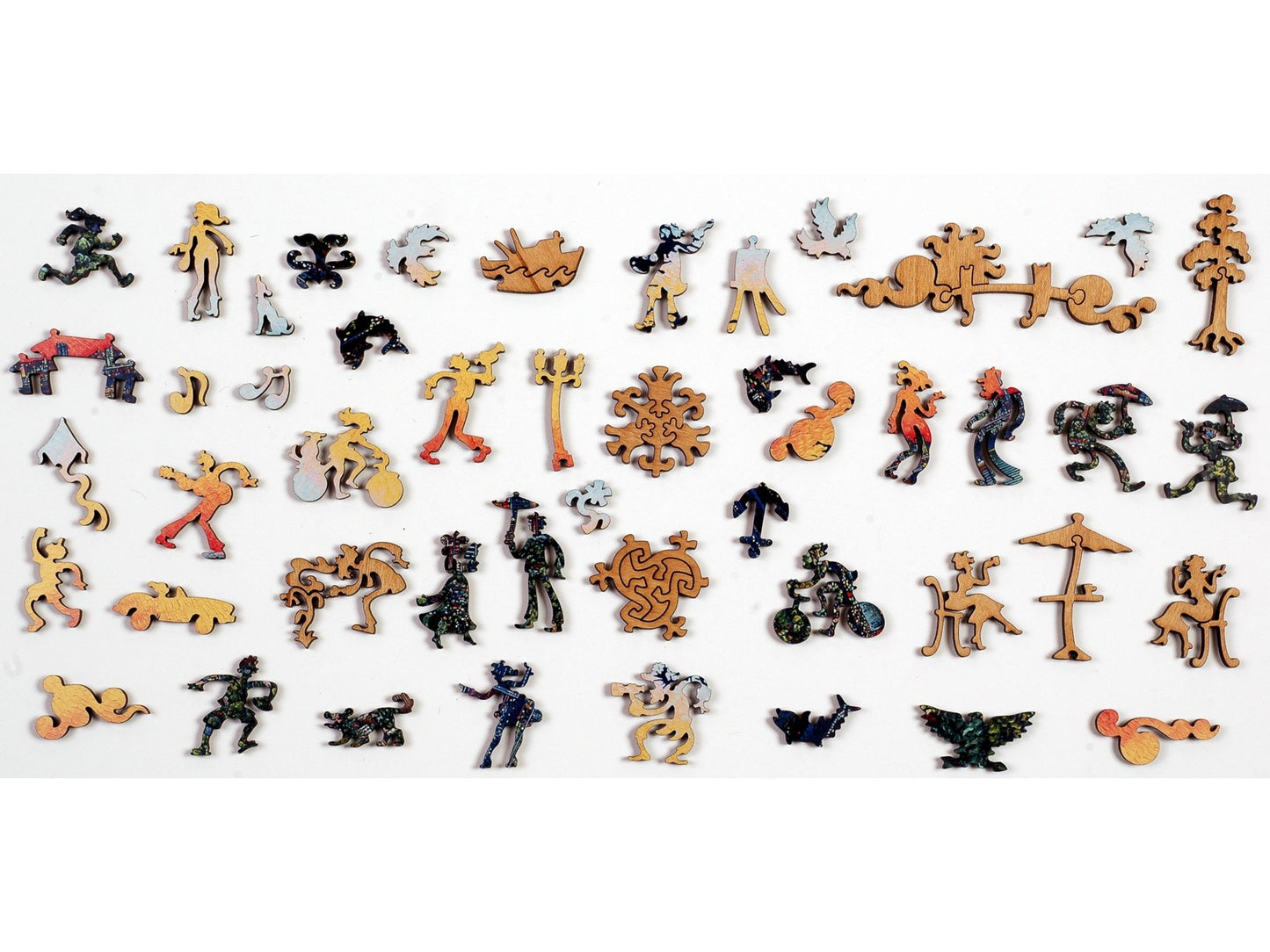 The whimsy pieces that can be found in the puzzle, City Sunset.