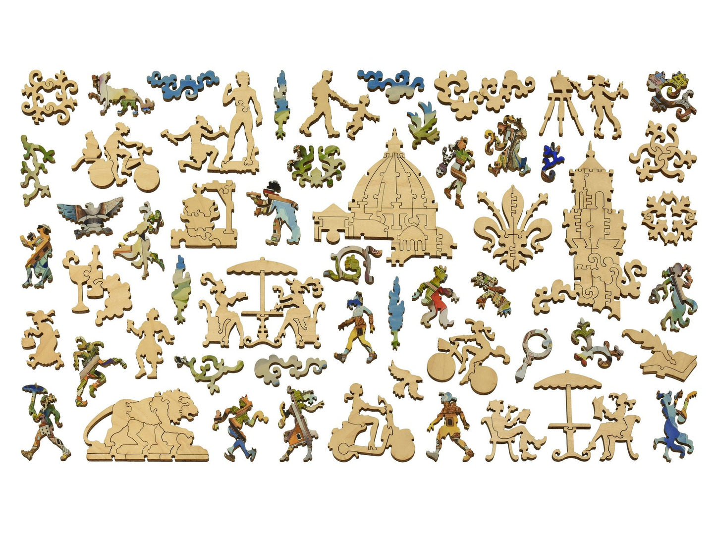 The whimsy pieces that can be found in the puzzle, Florence.