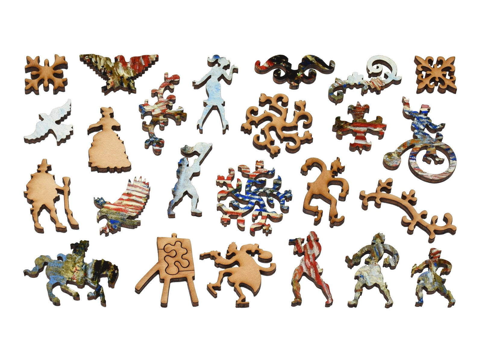 The whimsy pieces that can be found in the puzzle, Fourth of July, 1916.