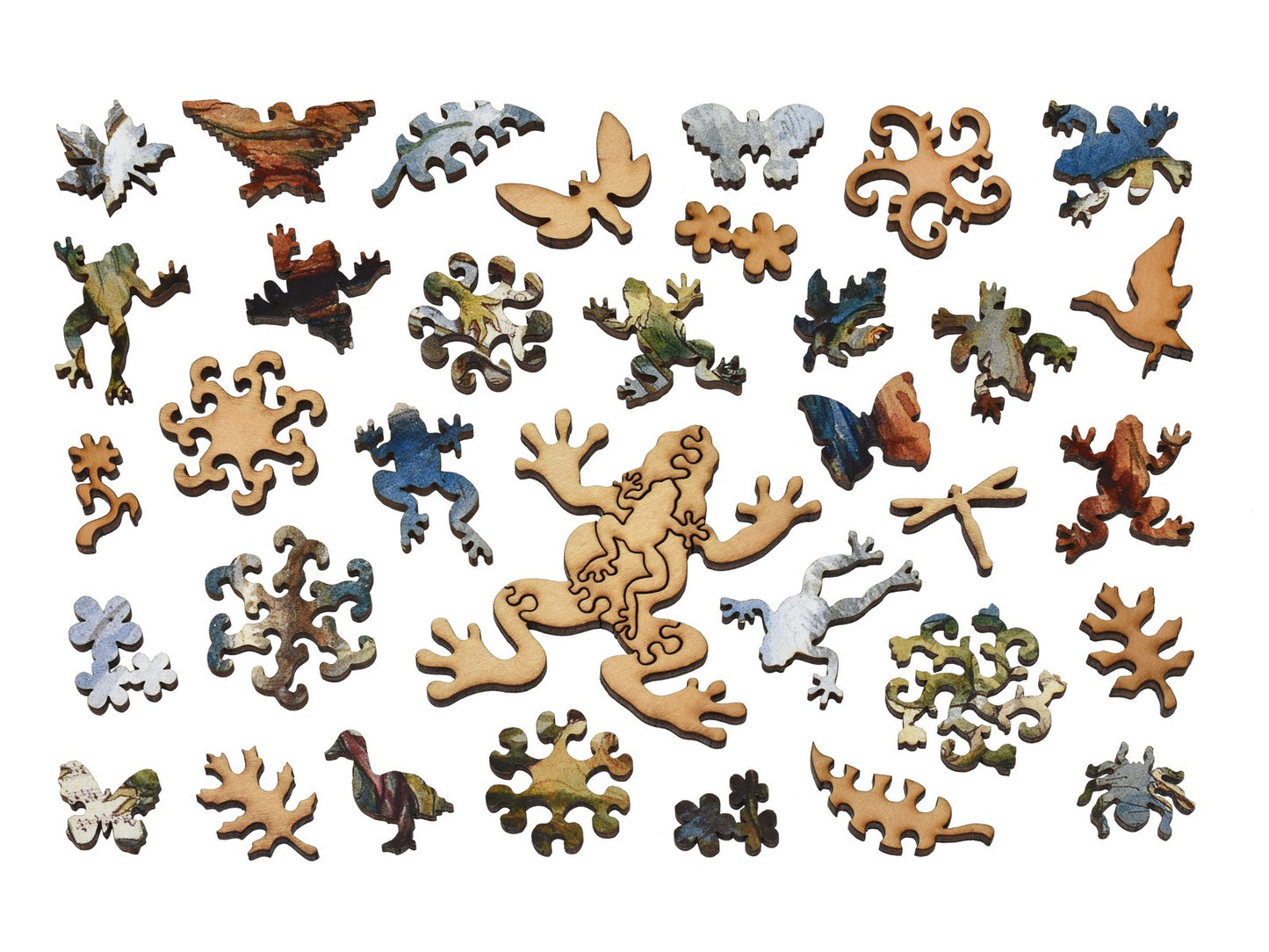 The whimsy pieces that can be found in the puzzle, Frog Concert.