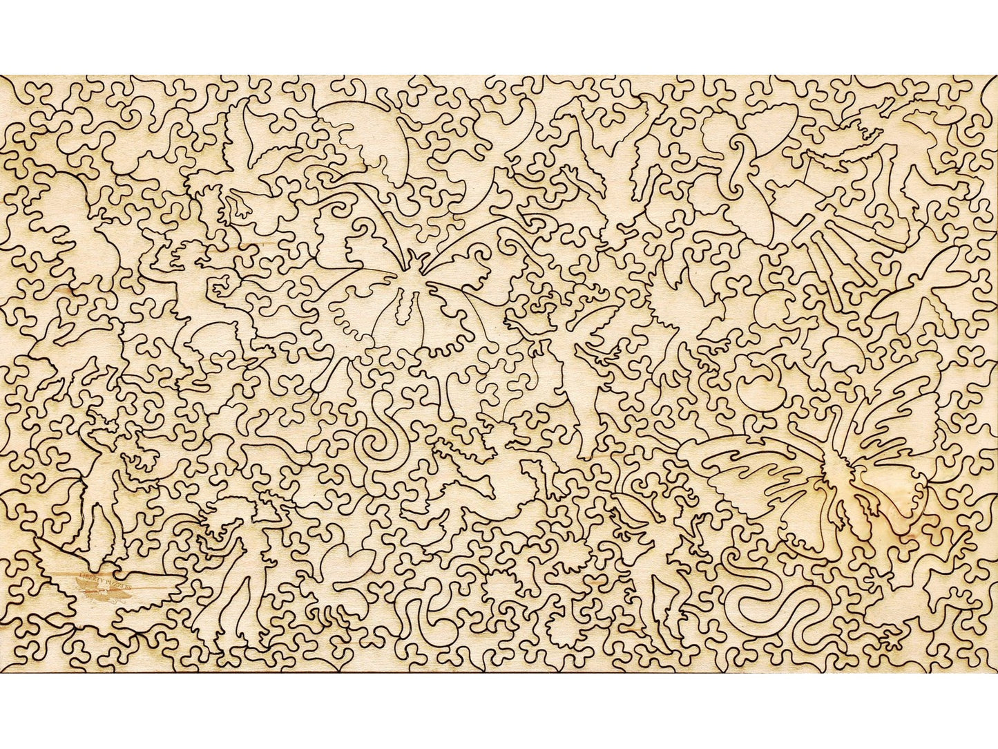 The back of the puzzle, German Butterflies.