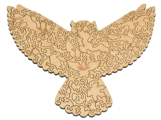 The back of the puzzle, Great Horned Owl Round.