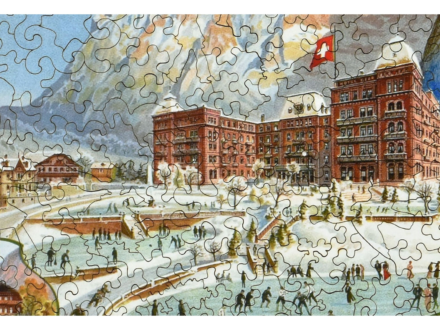 A closeup of the front of the puzzle, Grindelwald Winter Sport.