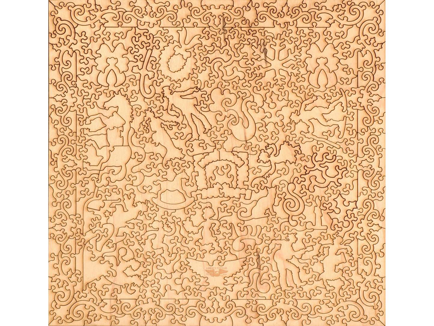 The back of the puzzle, Joy, Peace, Health & Plenty.