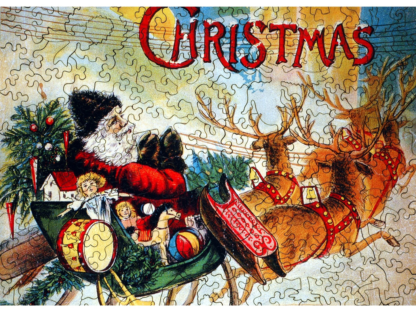 A closeup of the front of the puzzle, Kris Kringle Series.