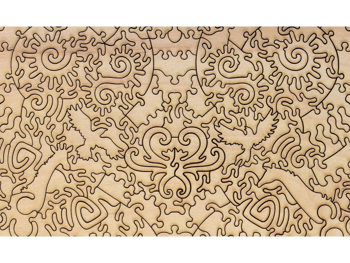 A second closeup of the back of the puzzle, Lovers, showing the detail in the pieces.