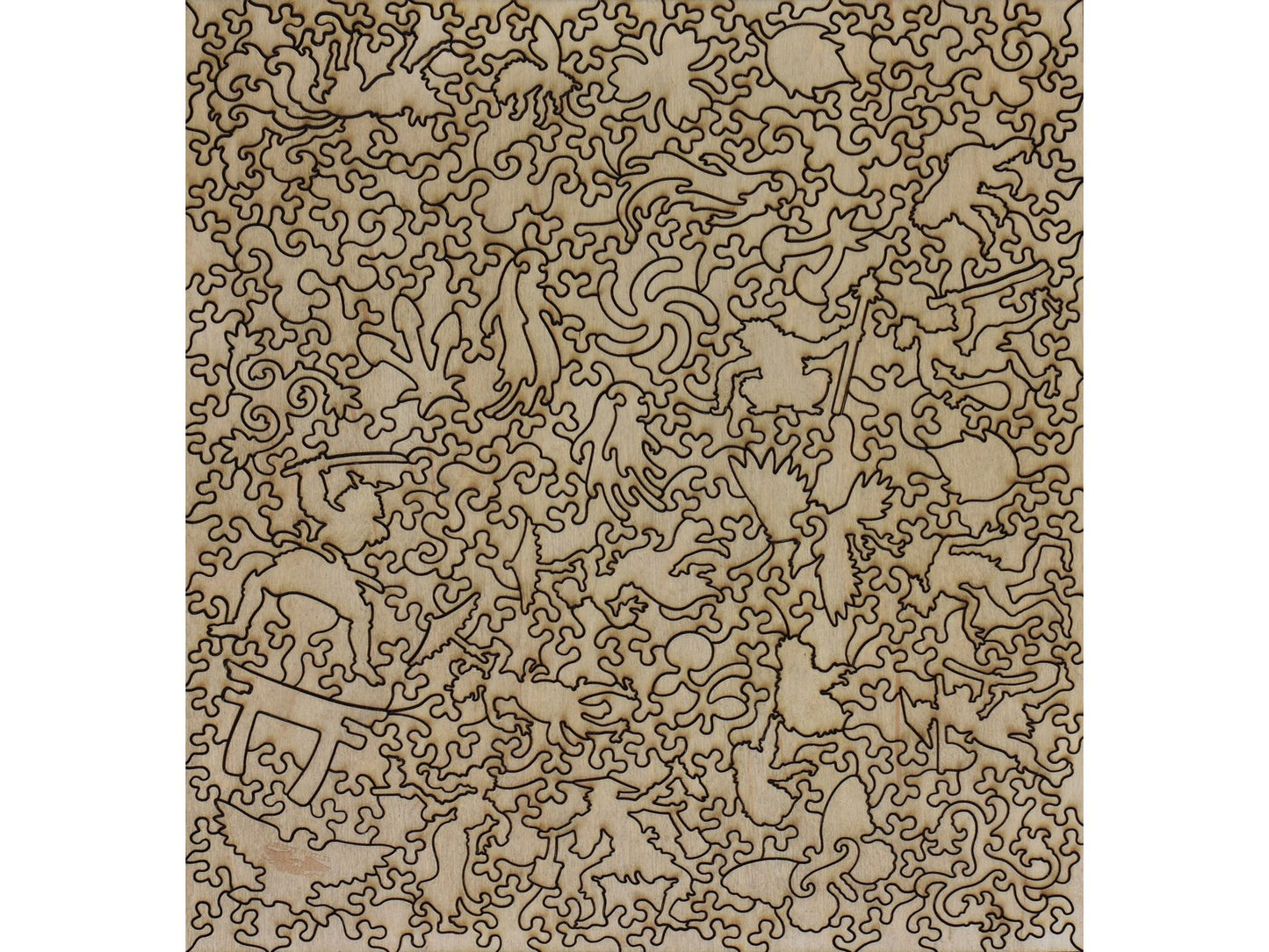 The back of the puzzle, Monkey in Persimmon Tree.