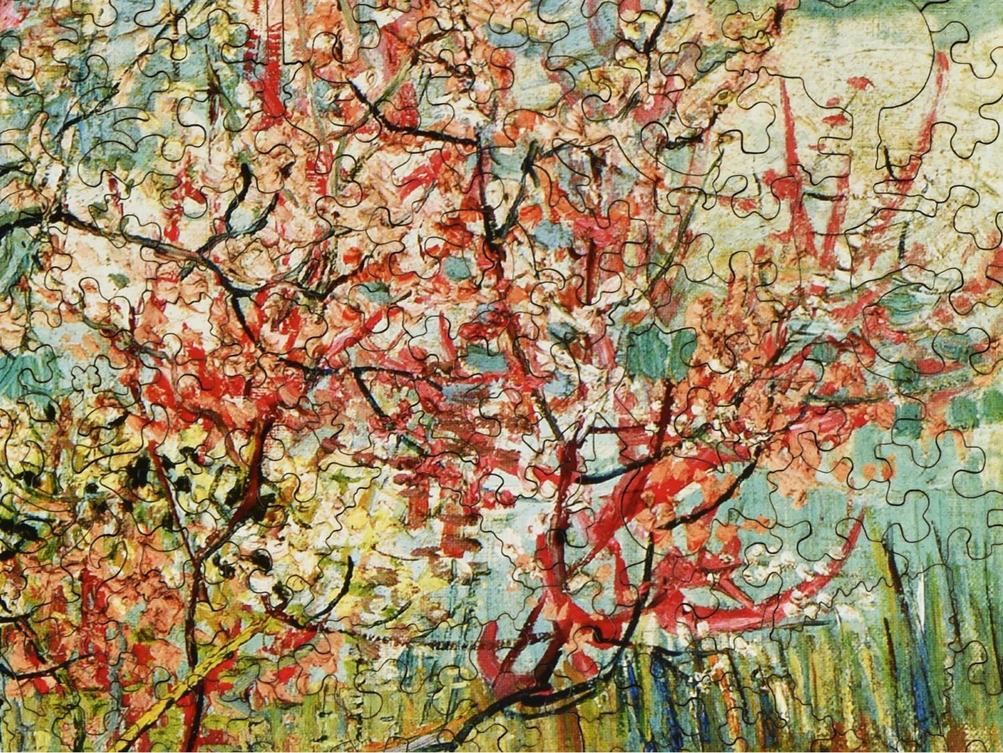 A closeup of the front of the puzzle, Peschi in Fiore.