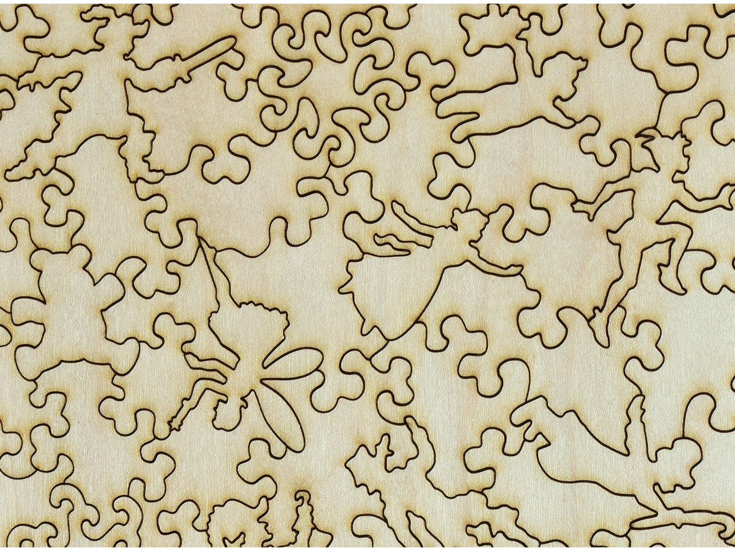 A closeup of the front of the puzzle, Peter Pan Flying.