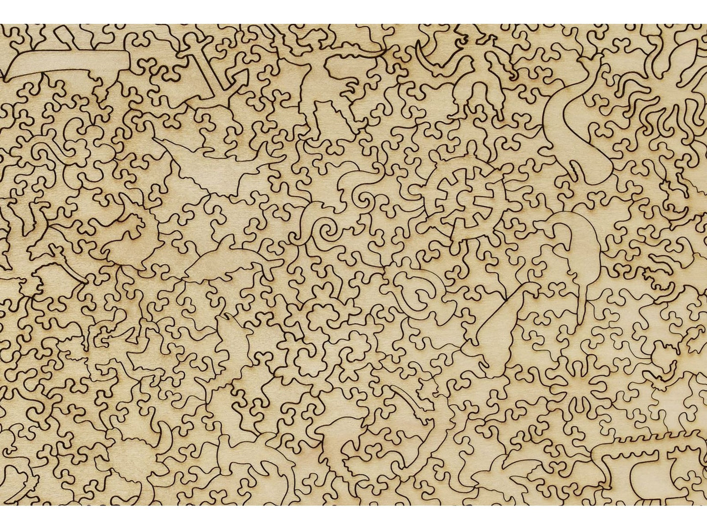A closeup of the back of the puzzle, Red Boats.