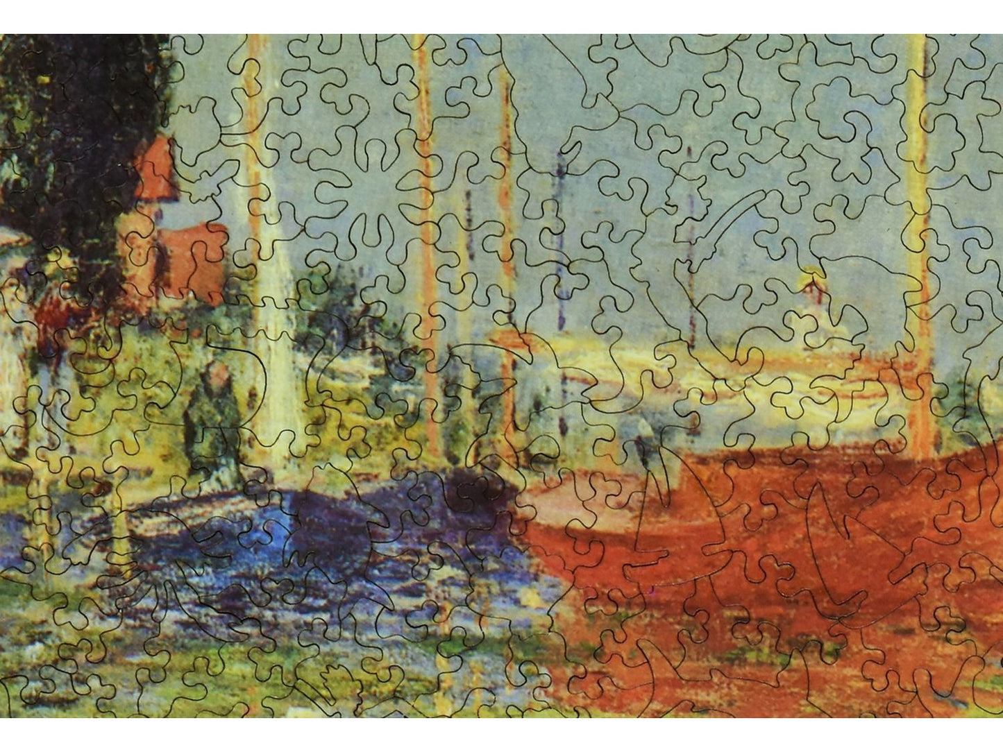A closeup of the front of the puzzle, Red Boats.