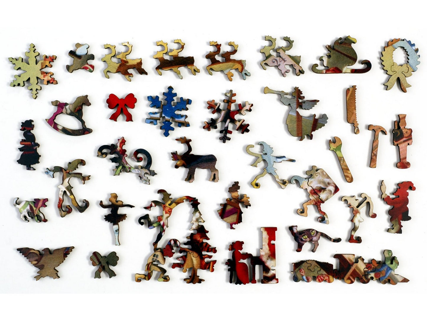 The whimsy pieces that can be found in the puzzle, Santa's Workshop.