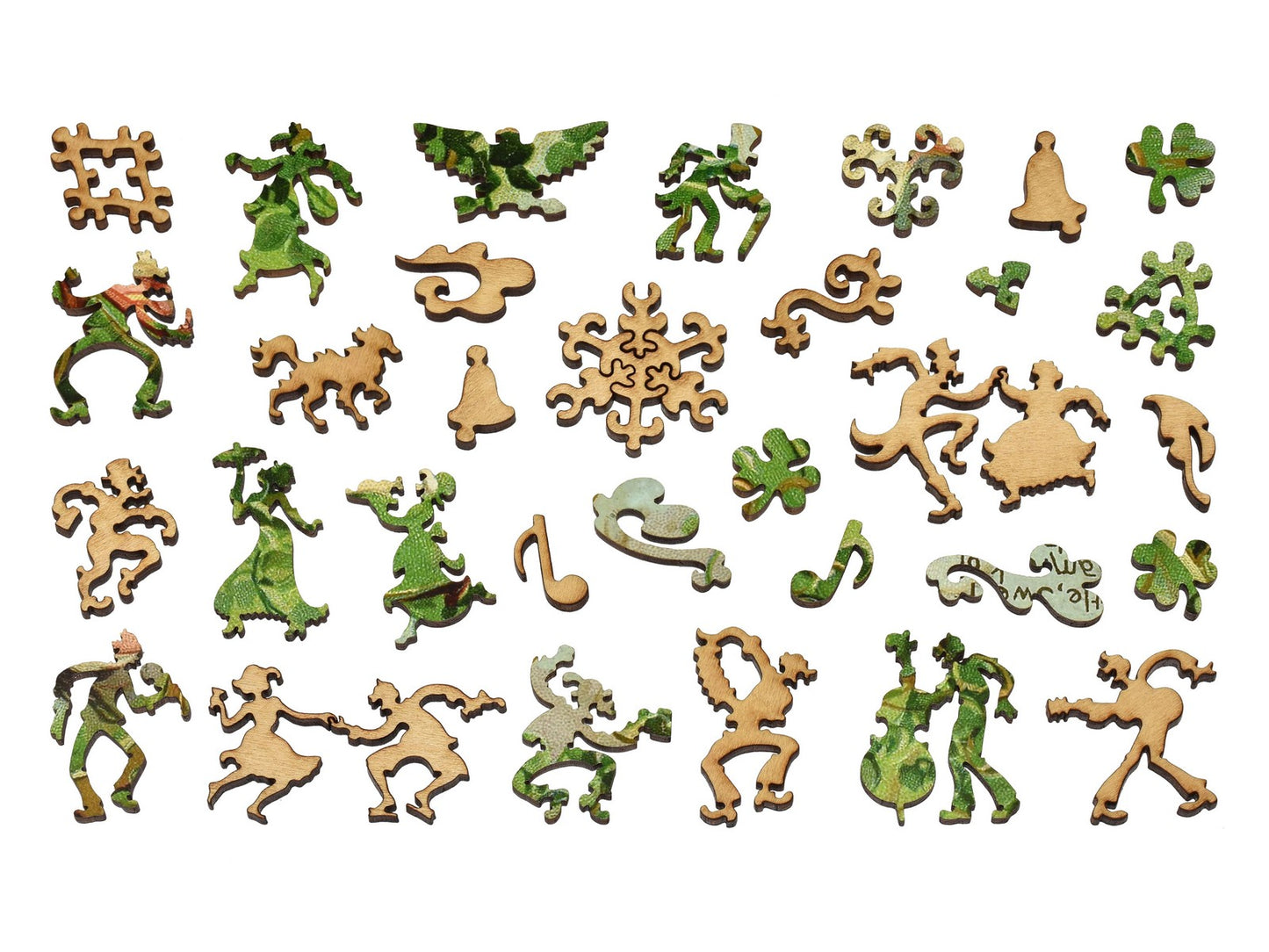 The whimsy pieces that can be found in the puzzle, Shamrock of Ireland.