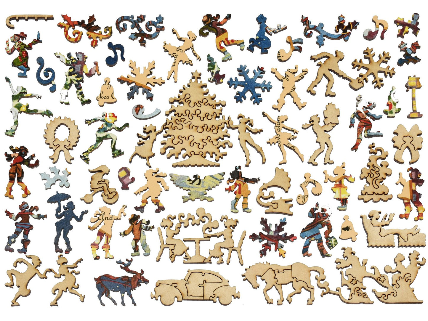 The whimsies that can be found in the puzzle, Sing a Song of Christmas.