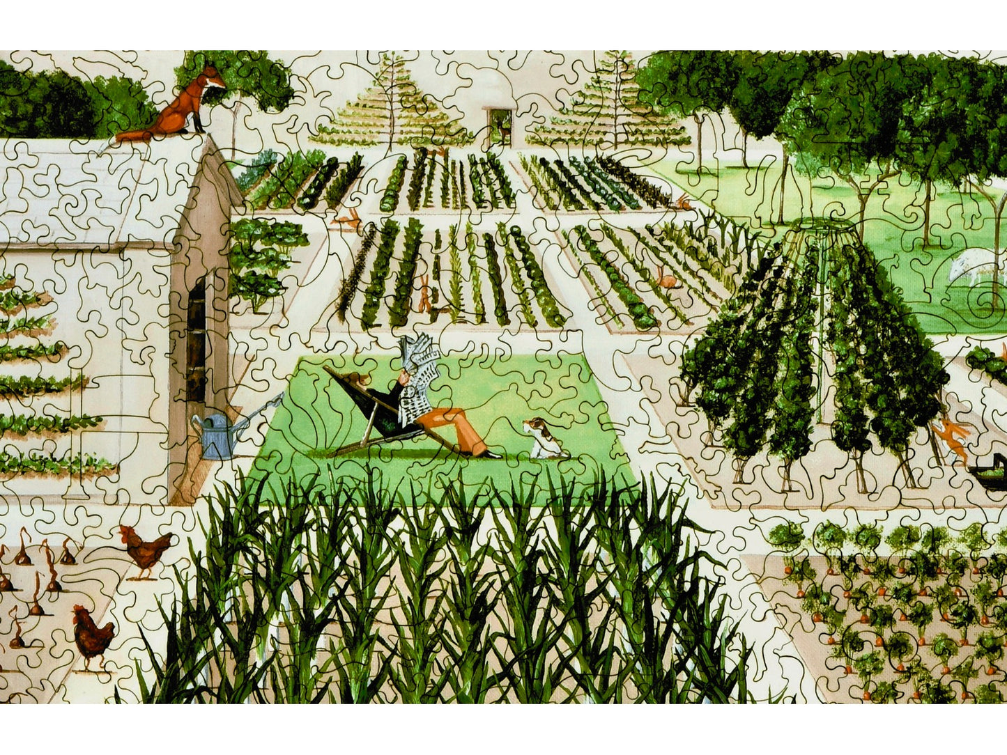 A closeup of the front of the puzzle, The Good Life, showing the detail in the pieces.