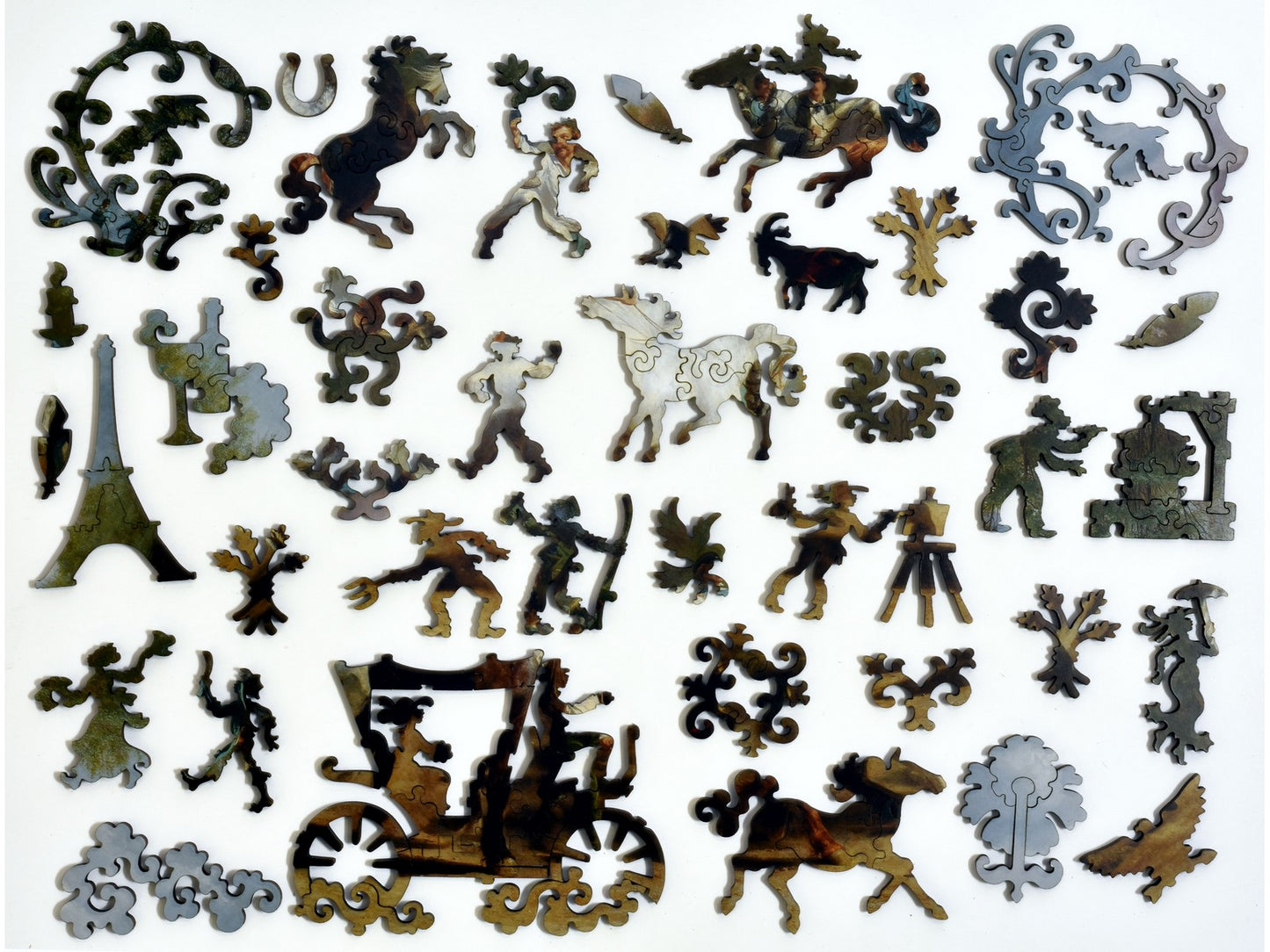 The whimsies that can be found in the puzzle, The Horse Fair.