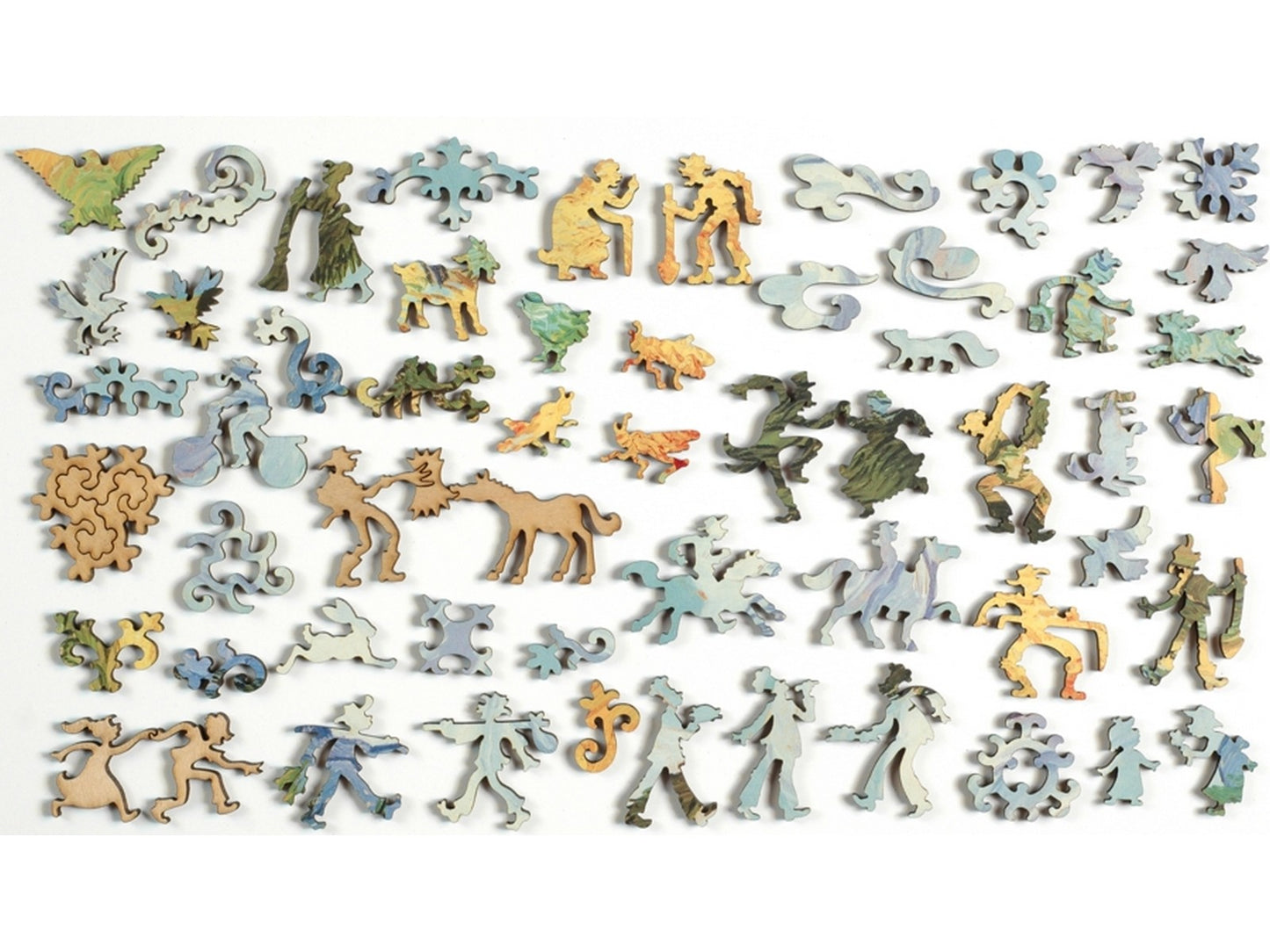 The whimsy pieces that can be found in the puzzle, Wheat Field with Cypresses.