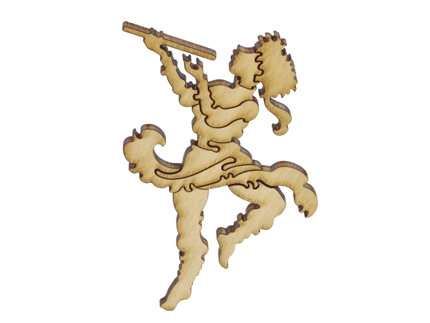 A closeup of pieces in the shape of a piper.