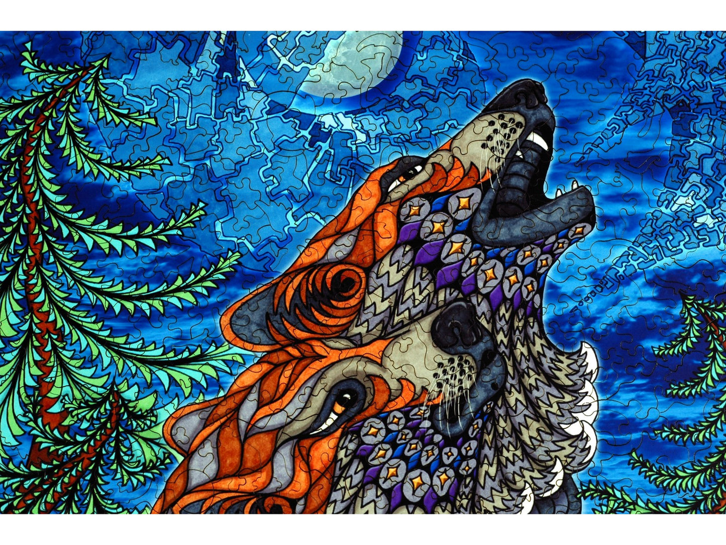 A closeup of the front of the puzzle, Wolf Song.