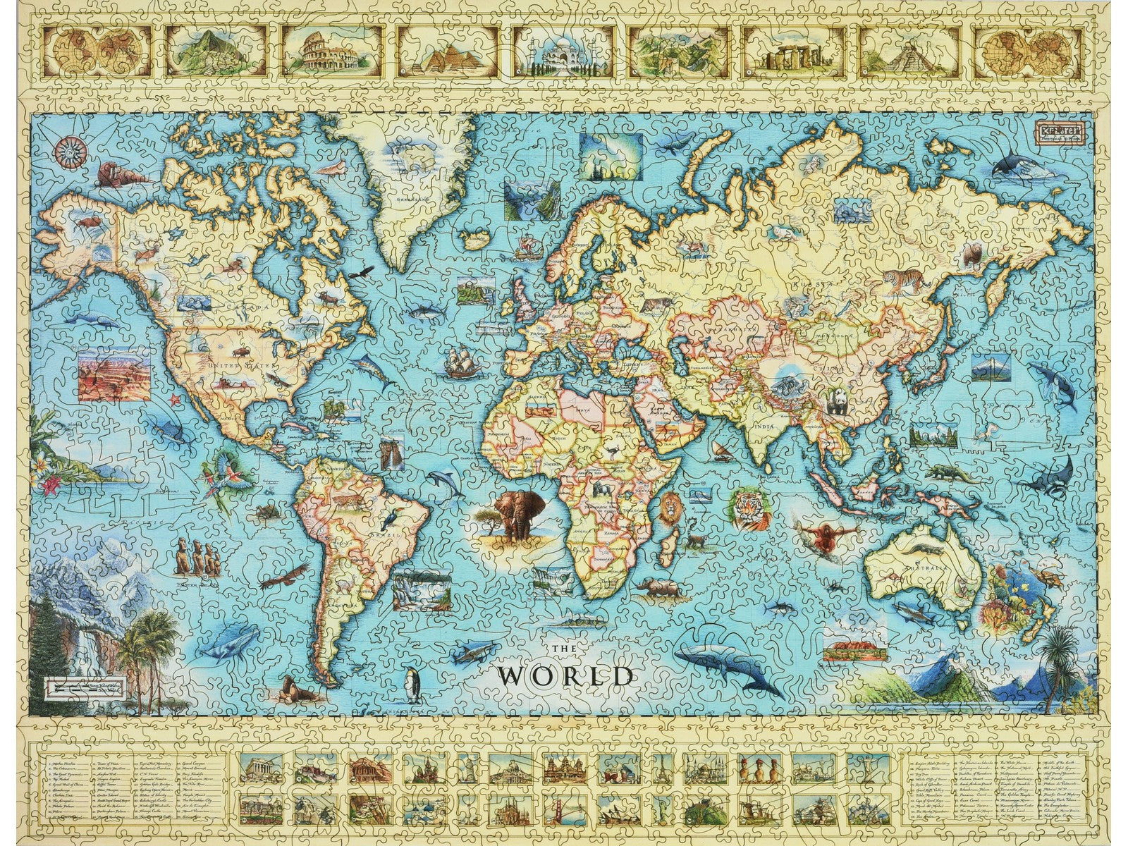 Giant VINTAGE World Map 9 Sizes of Wallpaper or Custom Wallpaper