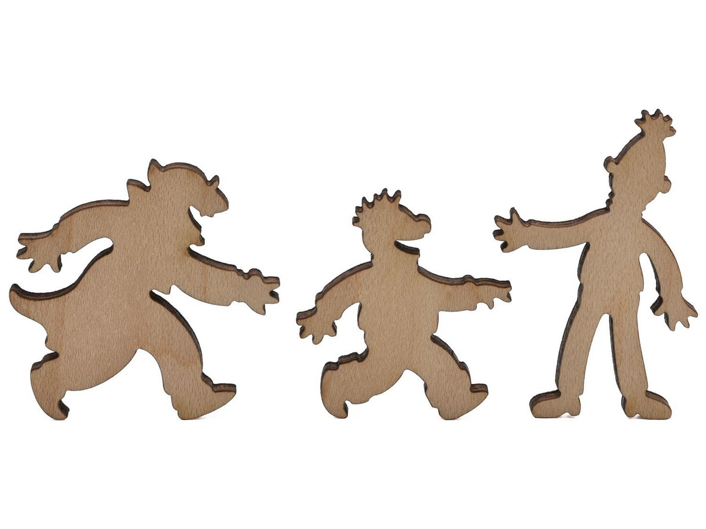 A closeup of pieces shaped like Bert, Ernie, and The Count.