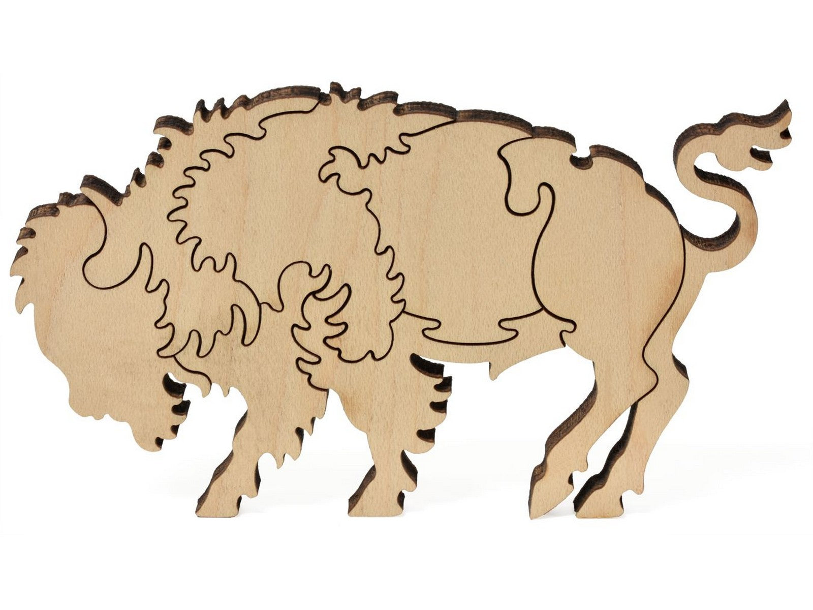 A closeup of pieces showing a bison from the puzzle, How the West Was One.