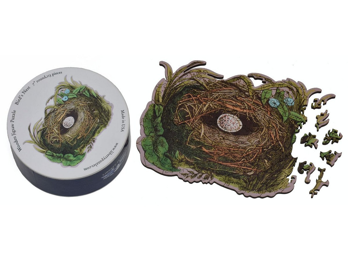 The puzzle, Bird's Nest, with the box that it comes in.