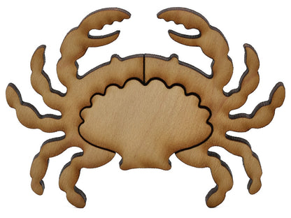 A closeup of pieces shaped like a crab.