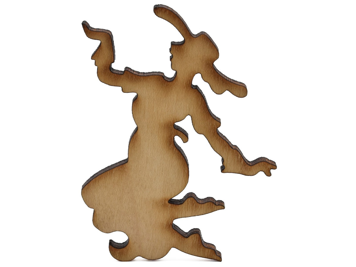 A closeup of pieces shaped like a gardener.