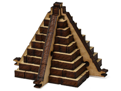 A closeup of a 3D pyramid that can be built from pieces in Illustrated Map of the Republic of Mexico.