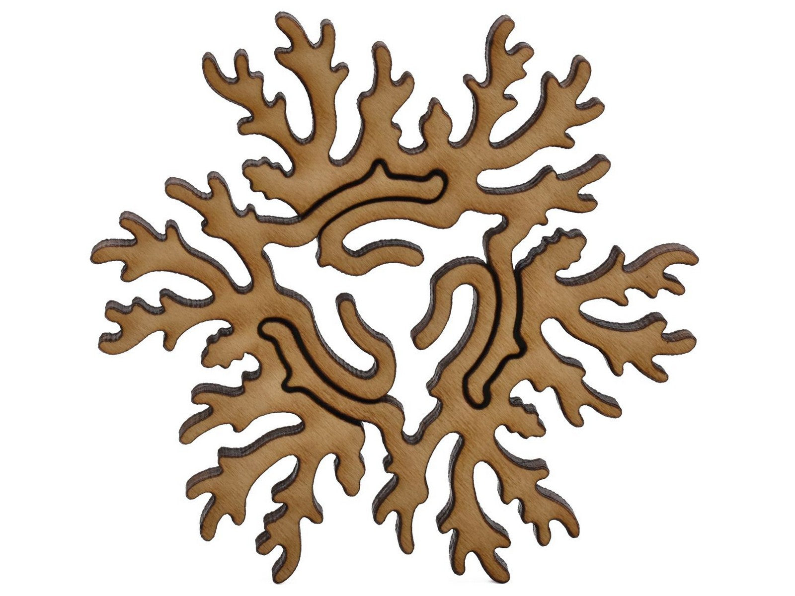 A closeup of pieces shaped like a round branch.