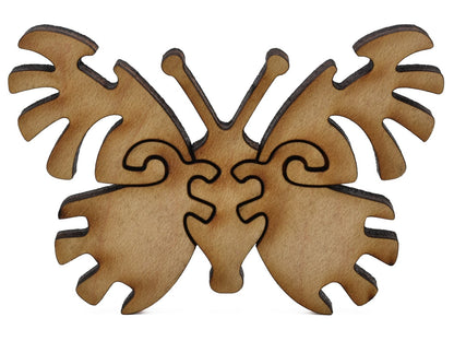A closeup of pieces shaped like a third large butterfly.